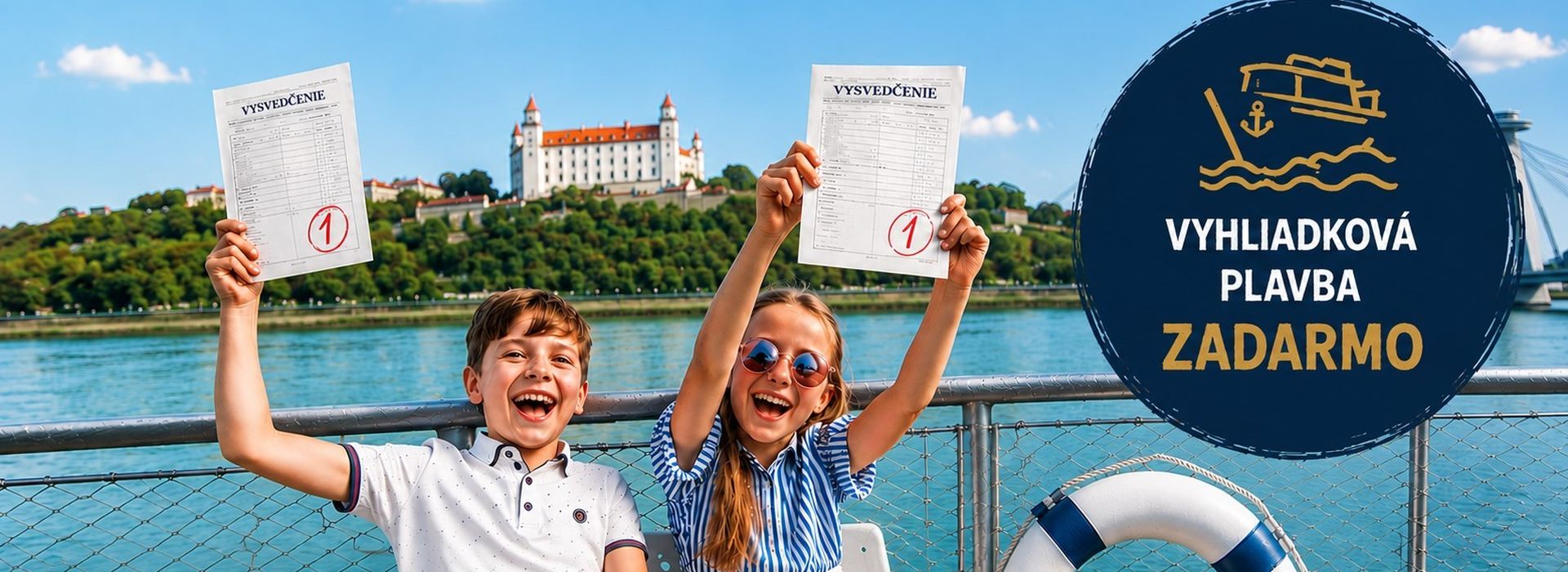Vysvedčenie na palube: Oslávte koniec školského roka vyhliadkovou plavbou po Dunaji. Deti do 12 rokov majú plavbu ZDARMA!