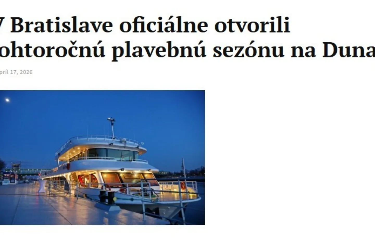 Camit.sk - V Bratislave oficiálne otvorili tohtoročnú plavebnú sezónu na Dunaji