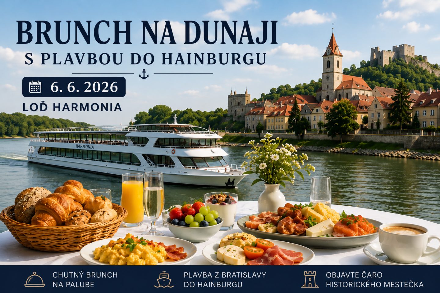 Brunch na Dunaji s plavbou do Hainburgu: Doprajte si sobotu plnú chutí, oddychu a krásnych výhľadov