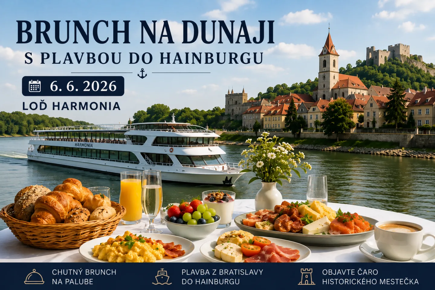 Brunch na Dunaji s plavbou do Hainburgu: Doprajte si sobotu plnú chutí, oddychu a krásnych výhľadov