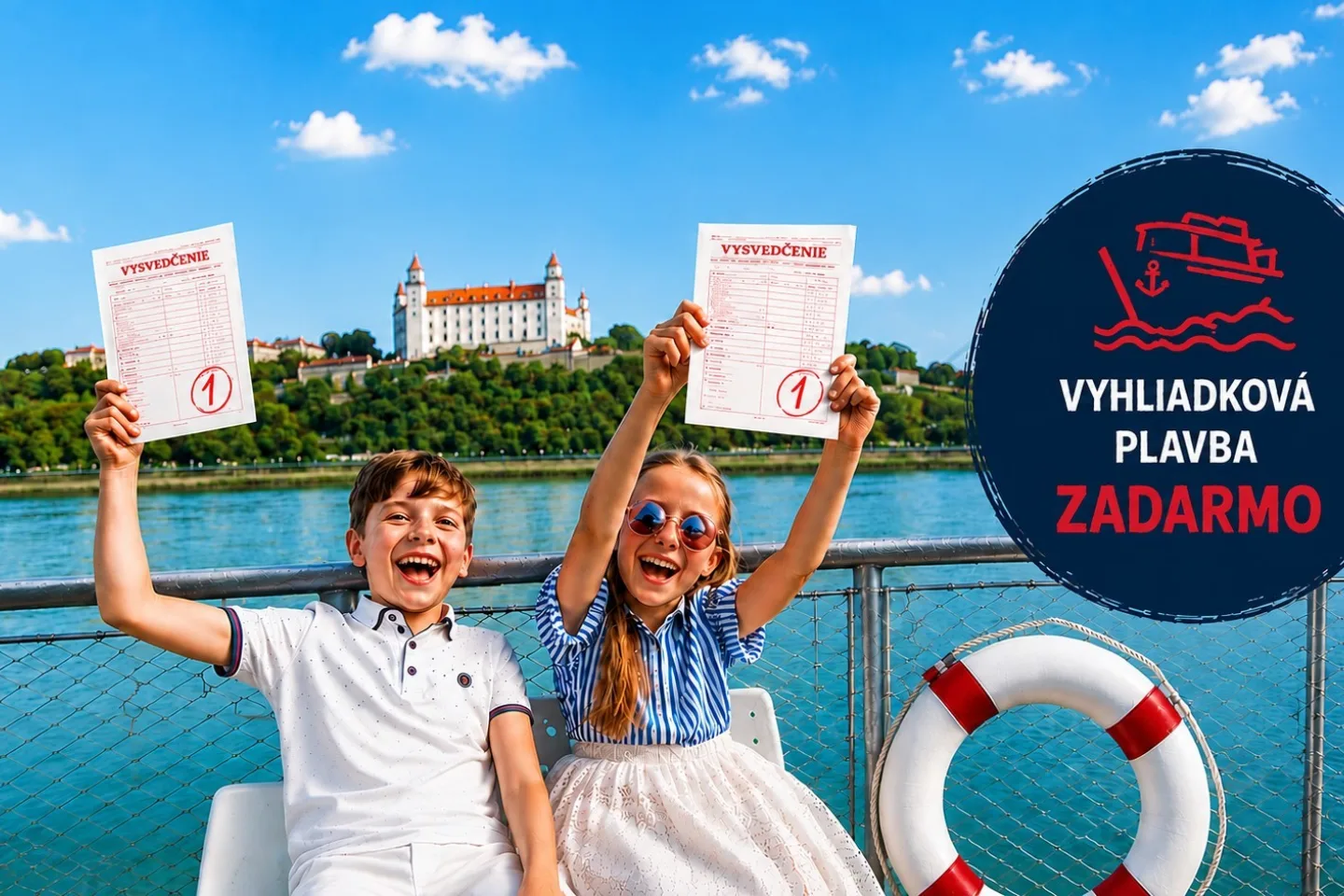 Vysvedčenie na palube: Oslávte koniec školského roka vyhliadkovou plavbou po Dunaji. Deti do 12 rokov majú plavbu ZDARMA!
